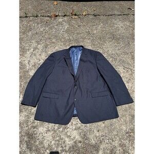 Oak Hill Mens Blazer Suit Jacket Blue Plaid Wool 4XLT 58R/60R